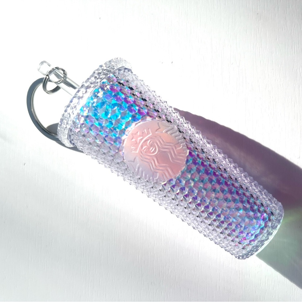 Starbucks Unicorn Studded Iridescent Pearl Cold Cup Keychain